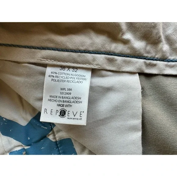 Life Made Simple Khaki Pants 36x32 Mens Tan Beige Chino Cotton Poly Blend Chinos - Picture 3 of 6